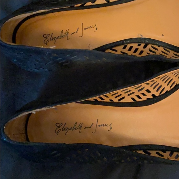 Used Elizabeth & James black suede flats - Picture 4 of 4